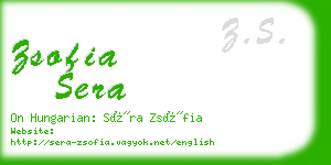 zsofia sera business card